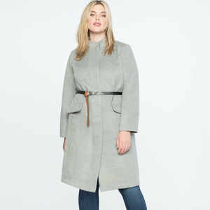 Eloquii gray belted easy car coat, size 14 16 14/16, NEW